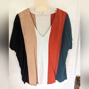 Multicolor V-neck Blouse